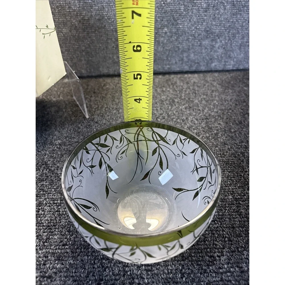 Lenox~Botanical Boutique~Peony Bowl~Etched/Frosted Glass~5